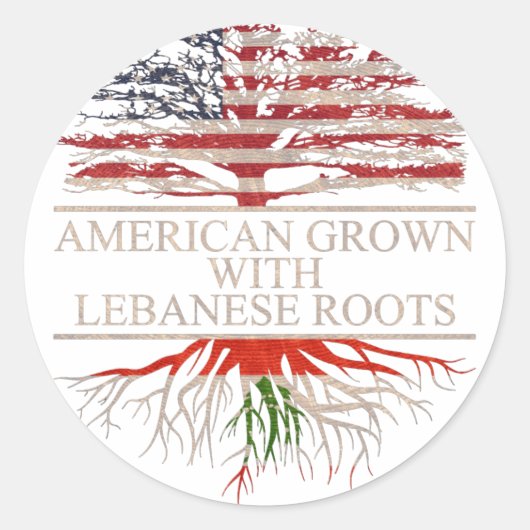 Amerikaan met libanese wortels ronde sticker (Voorkant)