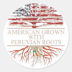 Amerikaan met peruaanse wortels ronde sticker