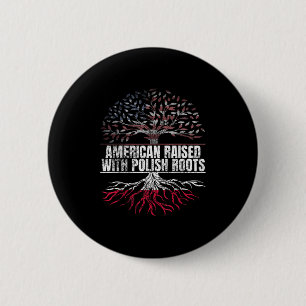 Amerikaan opgegroeid met Poolse roots Print USA Po Ronde Button 5,7 Cm