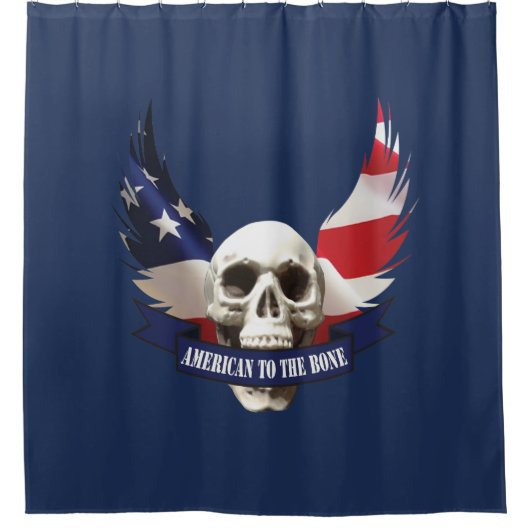 Amerikaan tegen de botschedel douchegordijn (Voorkant)