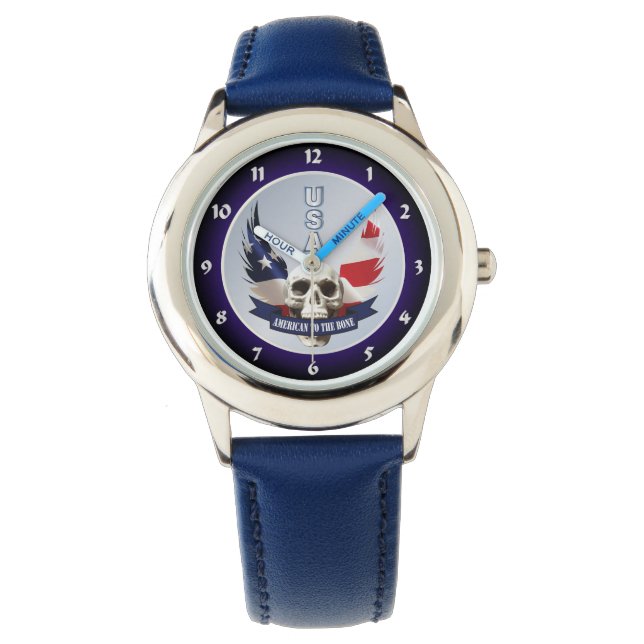 Amerikaan tegen de botschedel horloge (Voorkant)