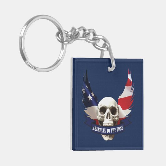 Amerikaan tegen de botschedel sleutelhanger (Voorkant Links)