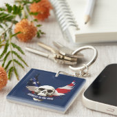 Amerikaan tegen de botschedel sleutelhanger (Voorkant Rechts)