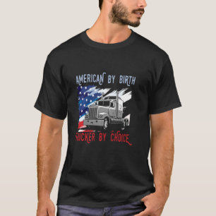 Amerikaan van Birth Trucker van Choice Truck Veren T-shirt