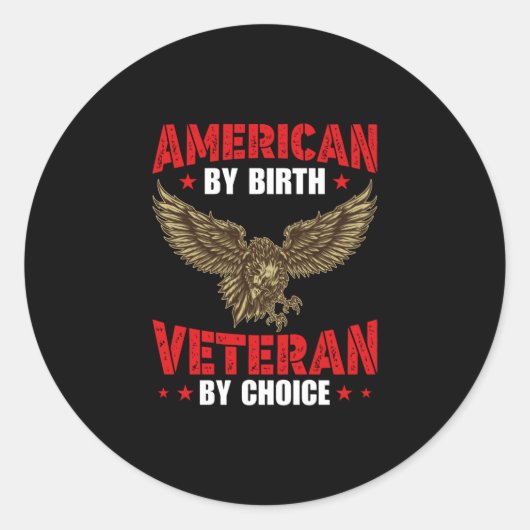 Amerikaan van Birth Veteran Ronde Sticker (Voorkant)
