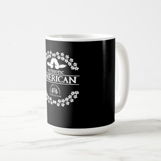 AMERIKAAN | VS 1776 | GOD FAMILIE LANDVRIJHEID KOFFIEMOK (Voorkant rechts)