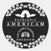 AMERIKAAN | VS 1776 | GOD FAMILIE LANDVRIJHEID RONDE STICKER (Voorkant)