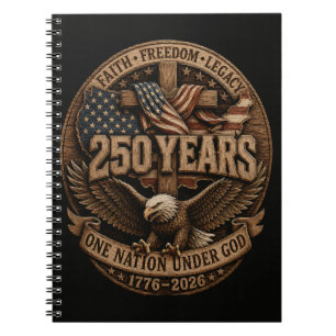 Amerikaans 1776 2026 250ste 4 juli Onafhankelijkhe Notitieboek