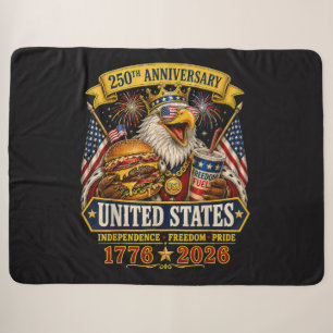 Amerikaans 1776 2026 250ste 4 juli Onafhankelijkhe Sherpa Deken