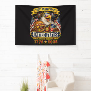 Amerikaans 1776 2026 250ste 4 juli Onafhankelijkhe Spandoek