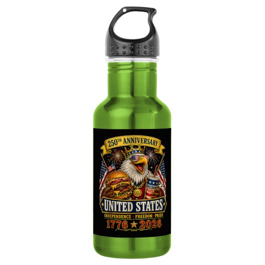 Amerikaans 1776 2026 250ste 4 juli Onafhankelijkhe Waterfles (Voorkant)