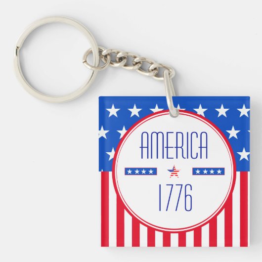 Amerikaans 1776 patriottisch sleutelhanger (voorkant)