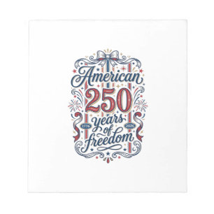 Amerikaans 250 Jaar Vrijheid Patriottisch T-shirt  Notitieblok