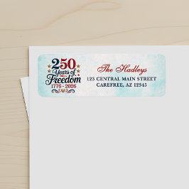 Amerikaans 250-jarig jubileum retouradreslabel etiket