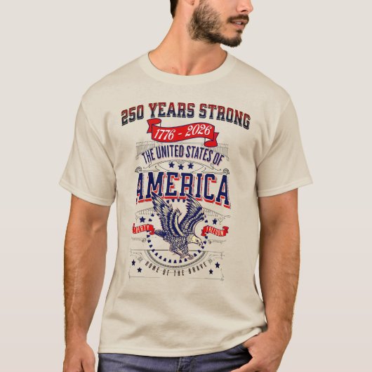 Amerikaans 250-jarig Jubileum T-shirt (Voorkant)