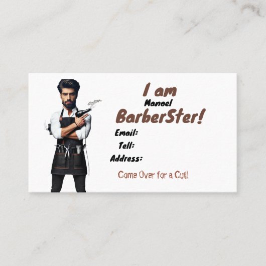 Amerikaans, 89 mm x 51 mm Visitekaartje, Barber th Visitekaartje (Voorkant)