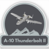 Amerikaans A-10 Warthog Jet Vliegtuig Sticker (Voorkant)