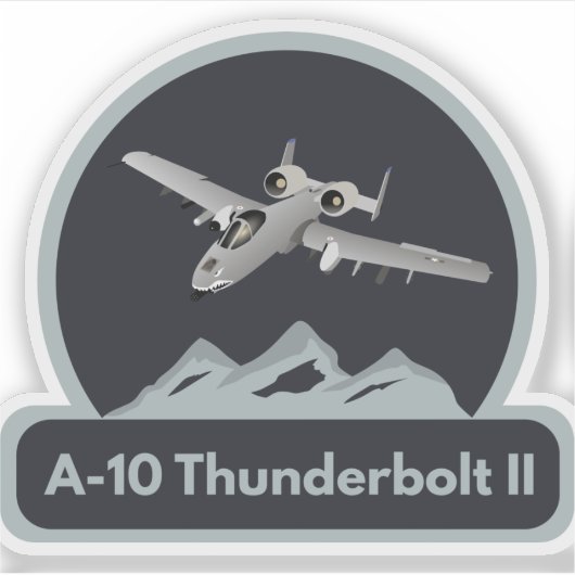 Amerikaans A-10 Warthog Jet Vliegtuig Sticker (Voorkant)