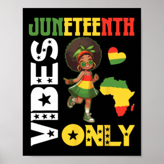 Amerikaans Afrikaans meisje dat Juneteenth-vibes d Poster