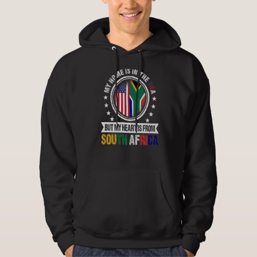 Amerikaans Afrikaans Vlag Hart Zuid-Afrika Amerika Hoodie (Voorkant)