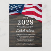 Amerikaans Afstuderen van de Amerikaanse vlag Uitnodiging Briefkaart (Voorkant)