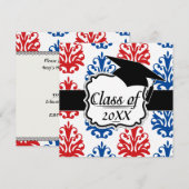 amerikaans afstuderen van rode witte en blauwe dem kaart (Voorkant / Achterkant)