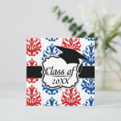 amerikaans afstuderen van rode witte en blauwe dem kaart (Staand voorkant)