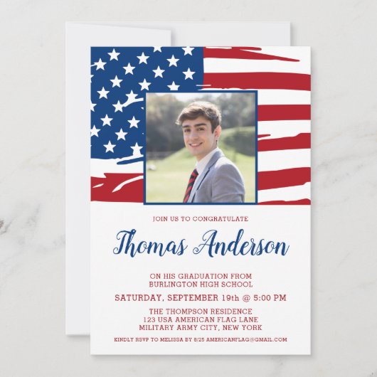 Amerikaans Afstuderen voor militaire patriottische Kaart (Voorkant)