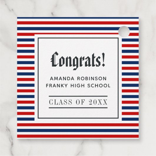 Amerikaans Afstuderen voor zomervakantie Bedankjes Labels (Achterkant)