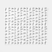 Amerikaans alfabet voor gebarentaal in zwart-wit fleece deken (Voorkant (Horizontaal))