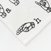 Amerikaans alfabet voor gebarentaal in zwart-wit fleece deken (Hoek)