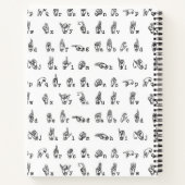 Amerikaans alfabet voor gebarentaal in zwart-wit notitieboek (Achterkant)