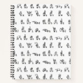 Amerikaans alfabet voor gebarentaal in zwart-wit notitieboek (Voorkant)