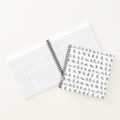 Amerikaans alfabet voor gebarentaal in zwart-wit notitieboek (Binnen)