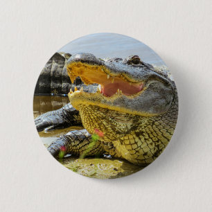 Amerikaans alligatorportret - gezicht ronde button 5,7 cm