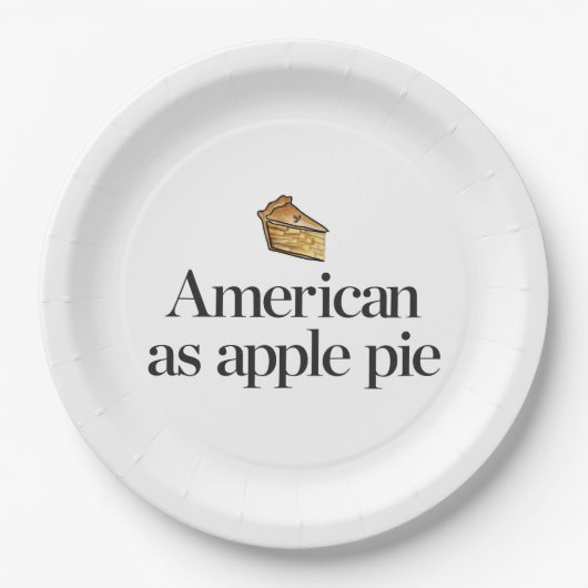 Amerikaans als Apple Pie Papieren Bordje (Voorkant)