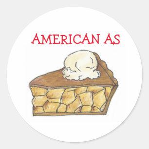 Amerikaans als Apple Pie Slice a la Mode Patriotic Ronde Sticker