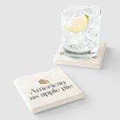 Amerikaans als Apple Pie Stenen Onderzetter (Zijkant)