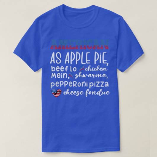 Amerikaans als Apple Pie T-shirt (Design voorkant)