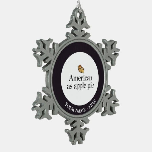 Amerikaans als Apple Pie Tin Sneeuwvlok Ornament (Links)