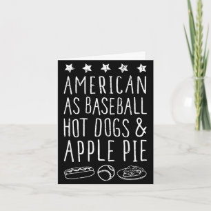Amerikaans als honkbal hotdogs & taart nostalgisch kaart