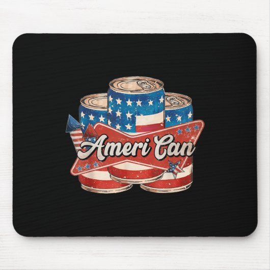 Amerikaans Ameri Kan 4 juli Retro Usa Bier Patr Muismat (Voorkant)