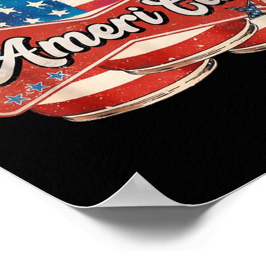 Amerikaans Ameri Kan 4 juli Retro Usa Bier Patriot Poster (Hoek)