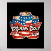 Amerikaans Ameri Kan 4 juli Retro Usa Bier Patriot Poster (Voorkant)