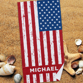 Amerikaans Amerikaans Vlag Rood Blauw Speciaal Pat Strandlaken