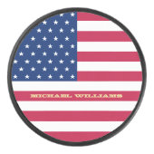 Amerikaans Amerikaans vlaggemonogramme Naam Patrio Hockey Puck (Voorkant)
