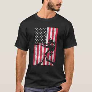 Amerikaans-Amerikaanse vlag Baseball Red White Blu T-shirt