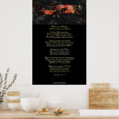 Amerikaans Anthem Patriotic Art & Poem Poster (Keuken)