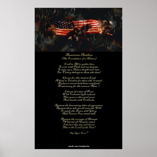 Amerikaans Anthem Patriotic Art & Poem Poster (Voorkant)