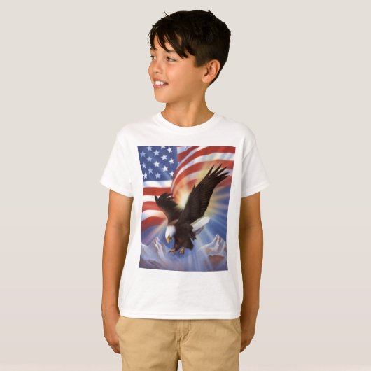 amerikaans-arend-and-flag-ii t-shirt (Voorkant volledig)